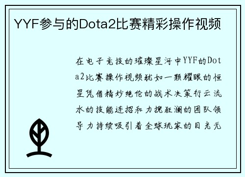 YYF参与的Dota2比赛精彩操作视频